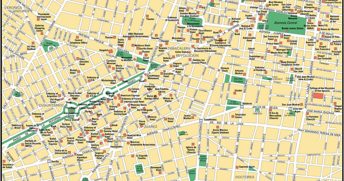tourist map of mexico city